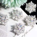 Duplex Snowflake Rhinestone Beads 23mm Iridescent Alloy 5pcs 4