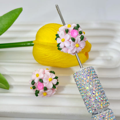 Flower Cluster Clay Beads 20mm Fresh Camellia Polymer 10pcs 8