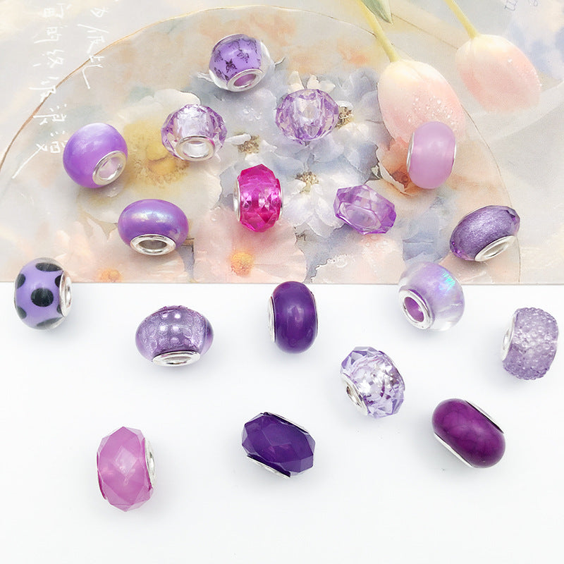 Purple Tone Resin Spacer Beads Mixed Shapes and Finishes 40pcs 3