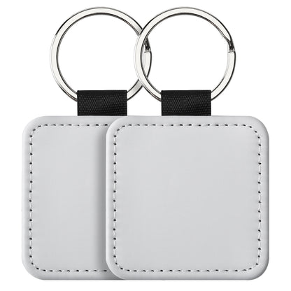 Sublimation Blank Keychain White Metal Ring Multiple Shapes 19
