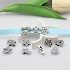 Chrome Alloy Rhinestone Beads Star Heart Crown Shapes 4pcs 4