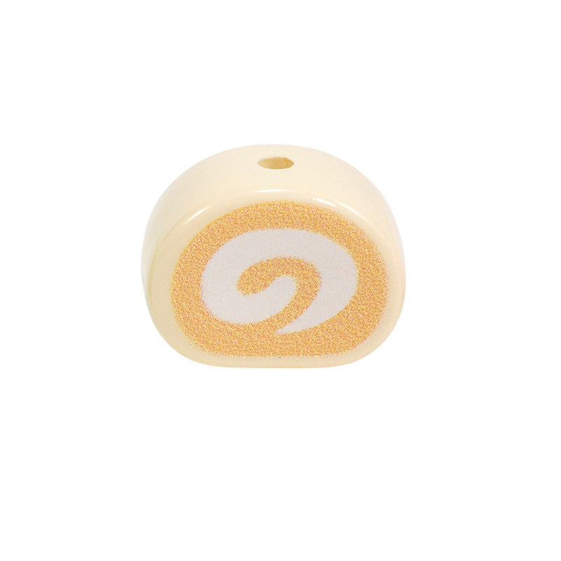 Painted Swiss Roll Acrylic Beads 15x20mm Colorful Glossy Swirl 10pcs 9