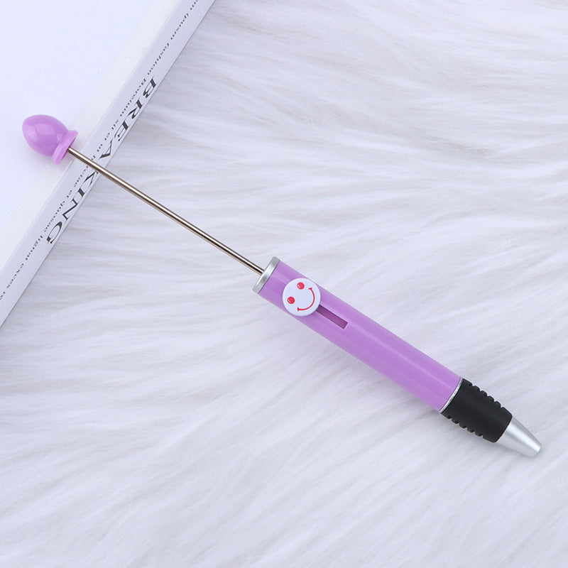 Beadable Pen Plastic Colorful Heart Top Black Ink 150mm 11