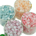 Frosted Round Glass Beads 6mm Colorful Speckled Matte Finish 50pcs 5