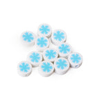 Flat Clay Beads 10mm Christmas Series Blue Snowflake 100pcs 3