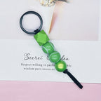 Wooden Sports Ball Beaded Keychain Colorful Handmade Design 6