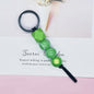Wooden Sports Ball Beaded Keychain Colorful Handmade Design 6