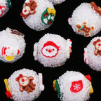 Christmas Series Resin Sugar Beads 17mm Festive Cube and Round 2pcs 6