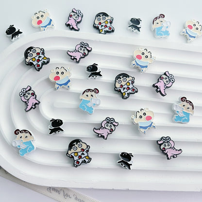 Painted Alloy Metal Beads Baking Shin-Chan Himawari Nohara Series 10pcs 2