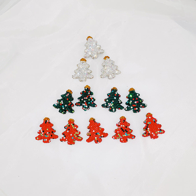 Polymer Clay Christmas Tree Rhinestone Beads 27mm Pre-Lit 2pcs 5