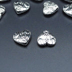 Wrinkled Heart Metal Beads 12mm Rustic Zinc Alloy 100pcs 2