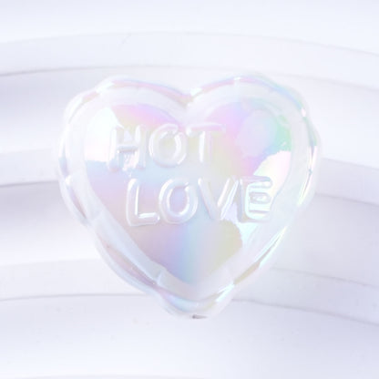 UV Plating Balloon Shaped Heart Star Acrylic Beads 25mm Glossy Pastel 50pcs 6