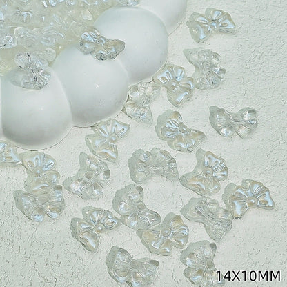 Sweet Bow Glass Beads 14mm Transparent Pastel Mixed Colors 50pcs 7