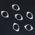 Bead Frame Metal Beads 14mm Oval Evil Eye Bright Silver Tone 100pcs 2