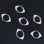 Bead Frame Metal Beads 14mm Oval Evil Eye Bright Silver Tone 100pcs 2