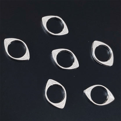 Bead Frame Metal Beads 14mm Oval Evil Eye Bright Silver Tone 100pcs 2