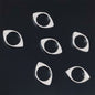 Bead Frame Metal Beads 14mm Oval Evil Eye Bright Silver Tone 100pcs 2