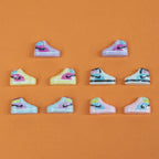 Plating 3D Sneaker Resin Beads 18mm Glossy Pastel Colors 10pcs 6