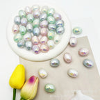 Plated Oval Acrylic Beads 20mm Imitation Pearl Pastel Shimmer 25pcs 4