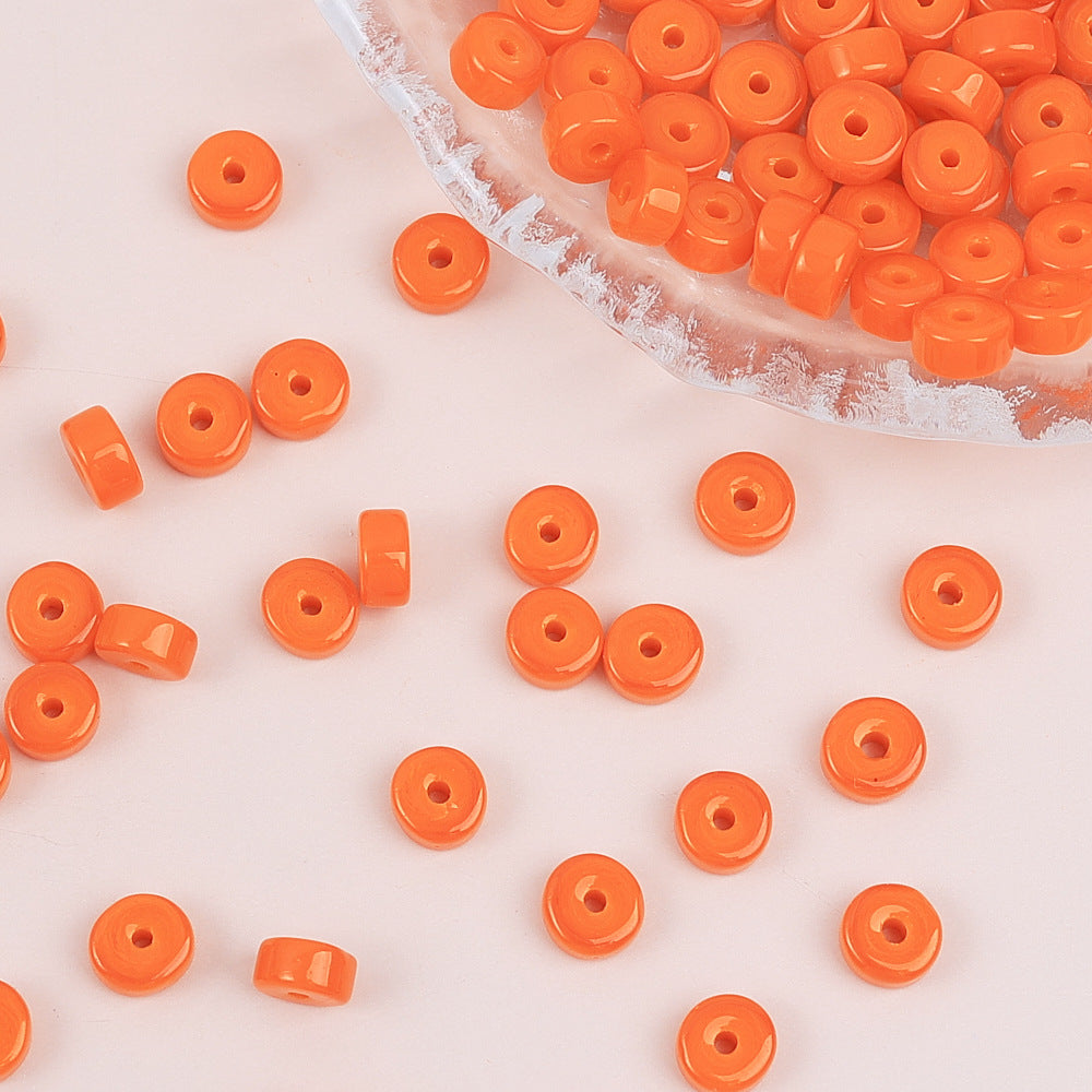 Glass Cylindrical Spacer Beads 6mm Mini 100pcs 12