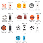 Rugby Clay Beads 10mm Polymer Brown White Laces 50pcs 3