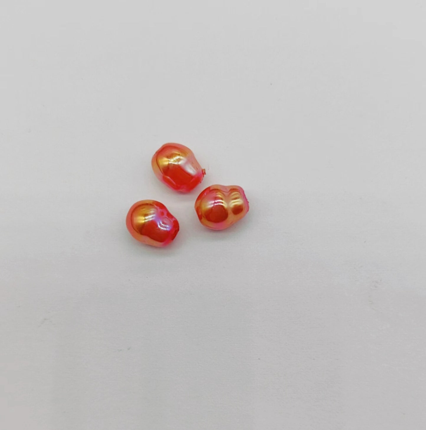 Plating Colorful Imitation Pearl Acrylic Beads 8mm 100pcs 12