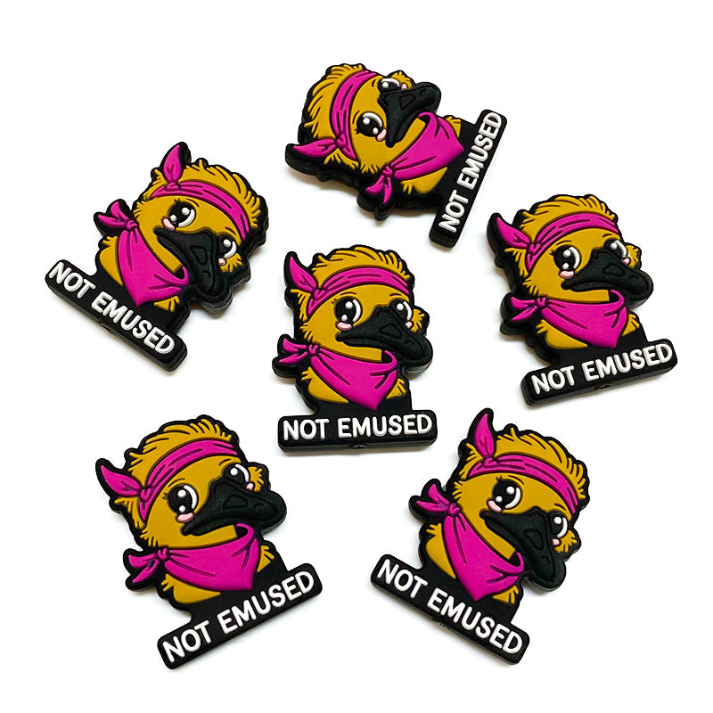 Silicone Focal Beads Clown Duck Pink Bandana Not Emused Text 20pcs 3
