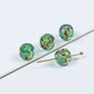 Lampwork Glass Beads Round 11mm Colorful Floral Filled 20pcs 6
