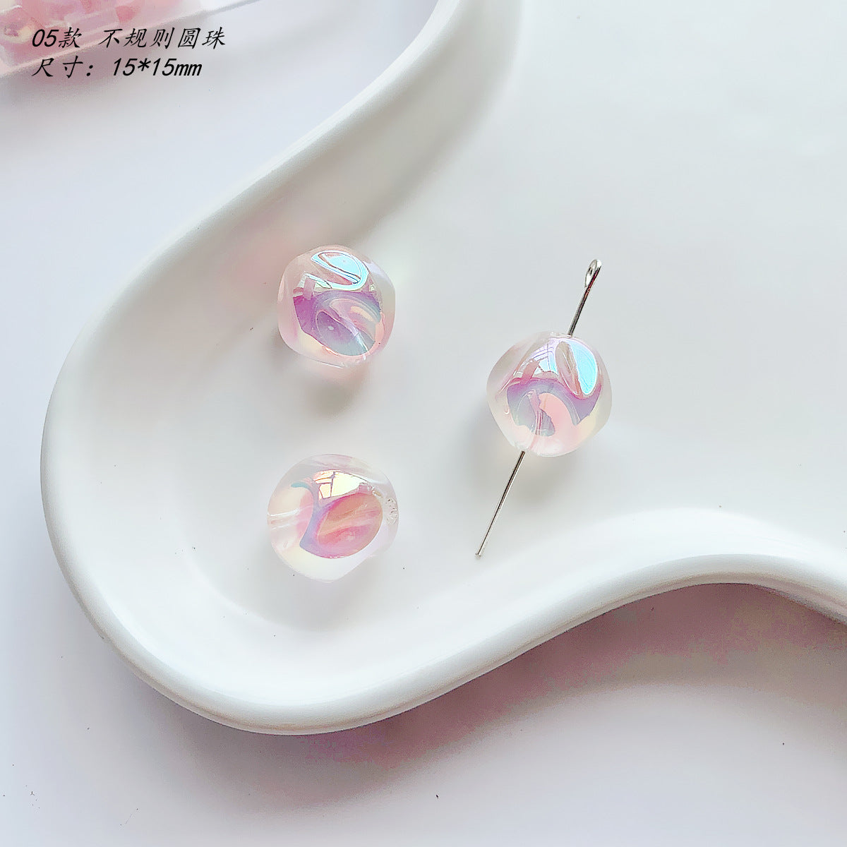 Pink Series Butterfly Flower Acrylic Beads Transparent 1pc 10