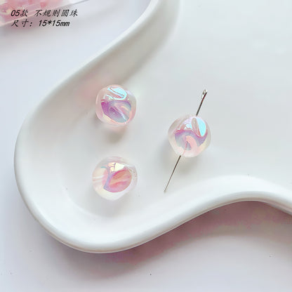 Pink Series Butterfly Flower Acrylic Beads Transparent 1pc 10