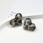 Transparent Leopard Print Peach Heart Acrylic Beads 22mm 50pcs 6