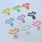 Spray Painted Bat Wing Zinc Alloy Swivel Keychain Clasps 10pcs 3