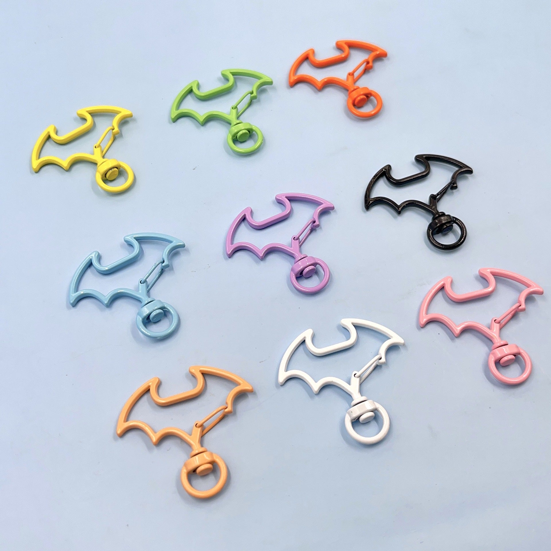 Spray Painted Bat Wing Zinc Alloy Swivel Keychain Clasps 10pcs 3