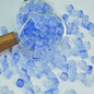 Transparent Sugar Cube Glass Beads 7mm Frosted Pastel 50pcs 21