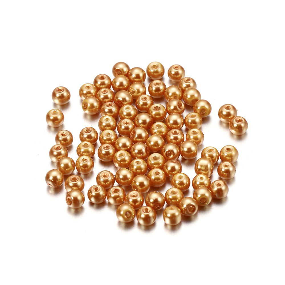Pearl Glass Beads 8mm Imitation Smooth Glossy Mixed Colors 100pcs 22