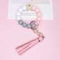 Silicone Beads Bracelet Keychain Soft Tassel Colorful Charm 25