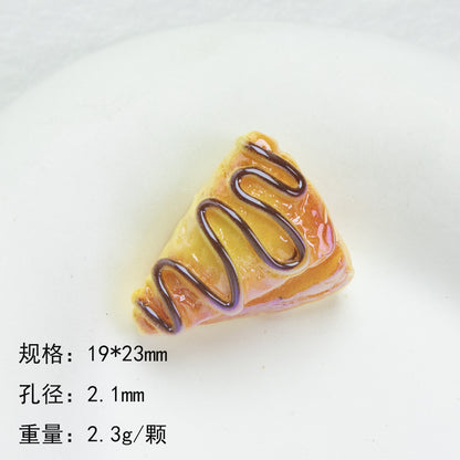 Bread Toast Series Resin Beads Whimsical Glossy Pastries 20pcs 10