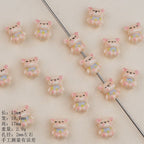 Hand Painted Bear Ceramic Beads 17mm Multicolor 2pcs 3