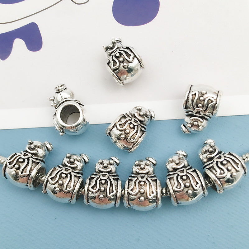 Christmas Series Large Hole Metal Beads Silver Tone Zinc Alloy 1pc 13