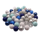 Bubblegum Beads 20mm White Blue Silver Chunky Mix 50pcs 4