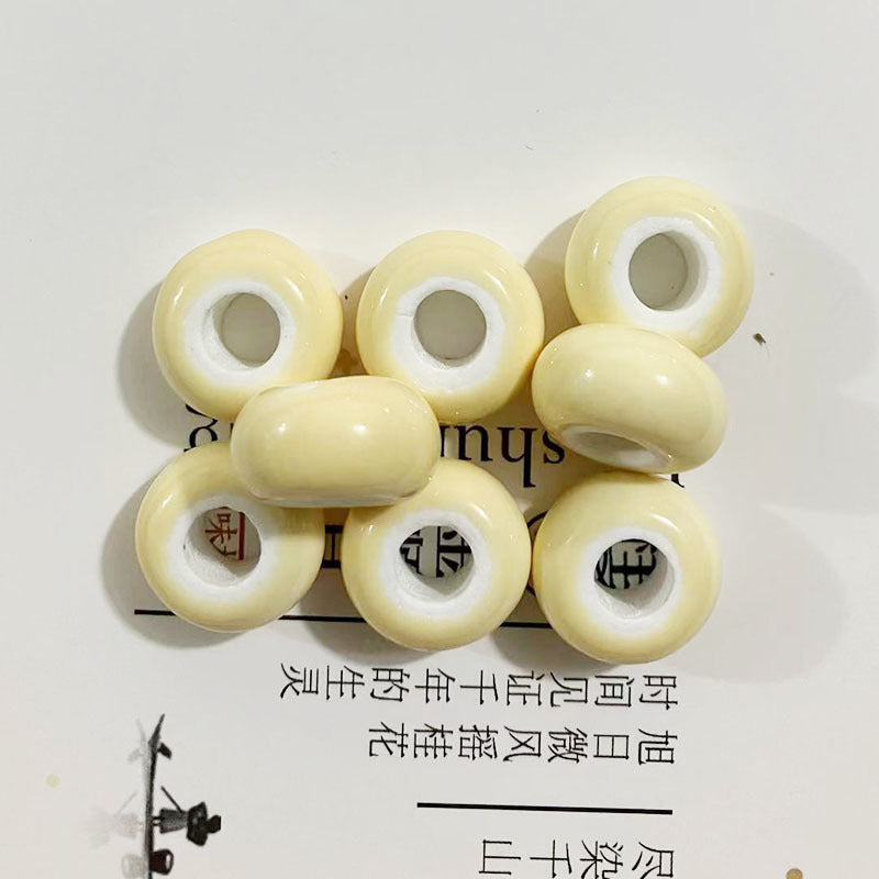 Ceramic Spacer Beads 15mm Fambe Glaze Large Hole 20pcs 14