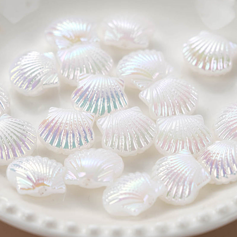 Pearl Shell Acrylic Beads 14mm Imitation Pearl ABS Plastic 50pcs 2