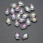 Electroplated Fish Glass Beads 10x14mm Japanese Style Perforated 30pcs 6
