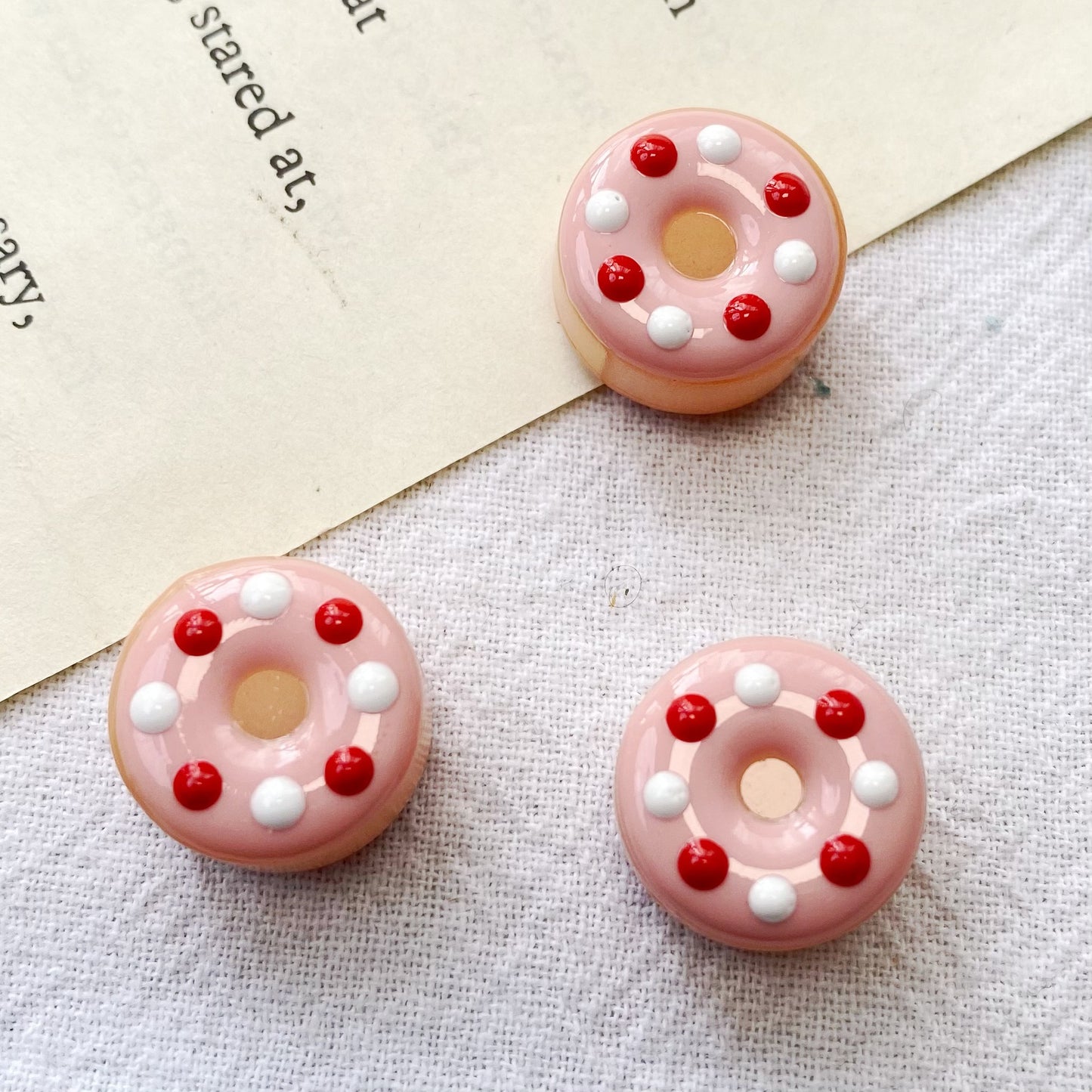 Lampwork Glass Beads Donut 15mm Hand Painted Glossy Finish 10pcs 7