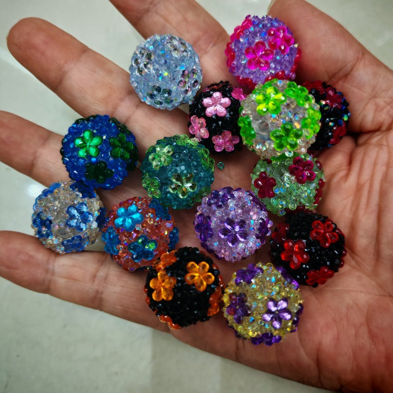Crystal Bubblegum Beads 20mm Plum Blossom Cluster Mixed Colors 50pcs 2