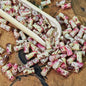 Painted Bamboo Tube Glass Beads 6X12mm Marbled Earth Tone 50pcs 7