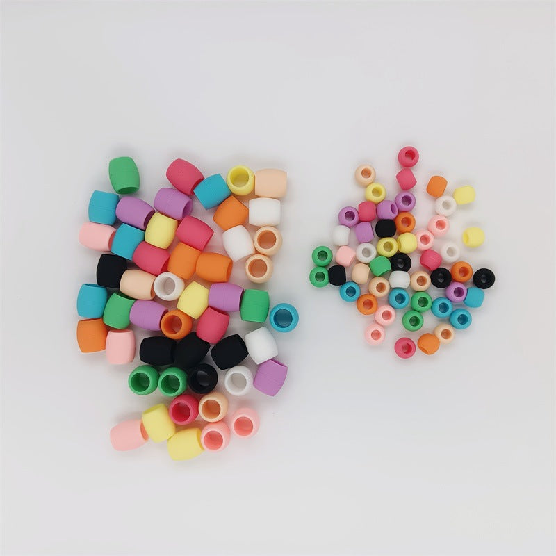 Silicone Hair Beads Pony Beads Dreadlock Colorful Mixed 50pcs 3