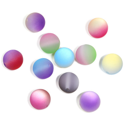 Frosted Gradient Resin Beads 10-20mm Two Tone Mixed Colors 50pcs 10