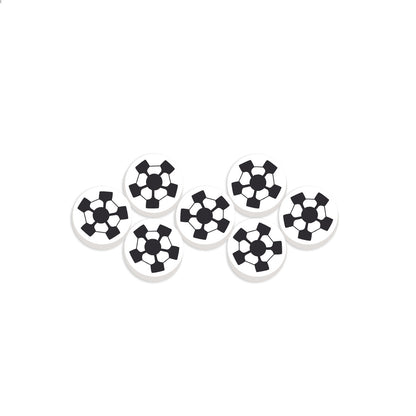 Rugby Clay Beads 10mm Polymer Brown White Laces 50pcs 4