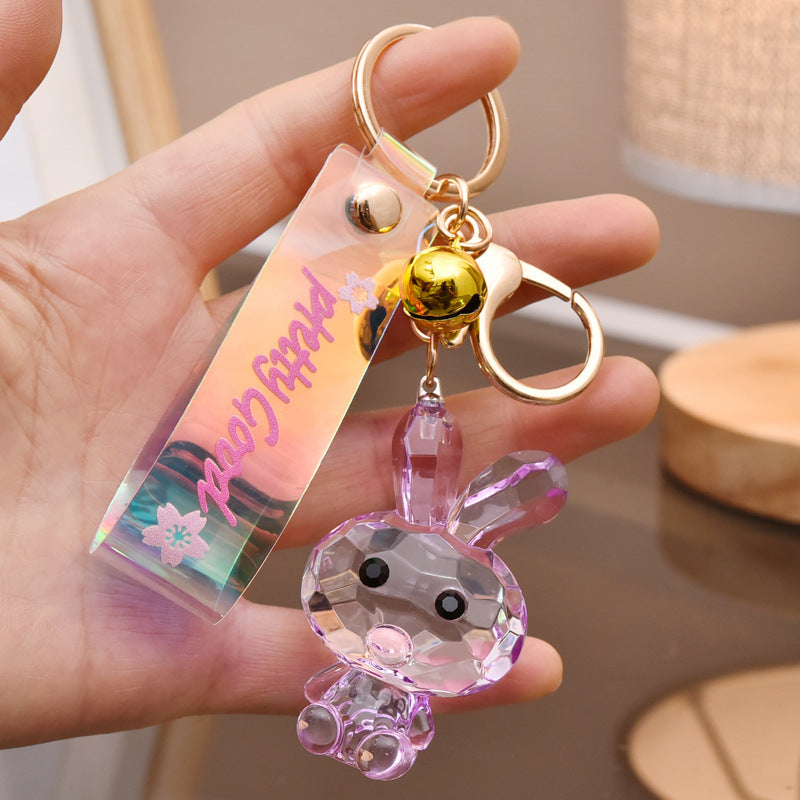 Acrylic Transparent Rabbit Keychain Creative Cute Bunny Charm 6